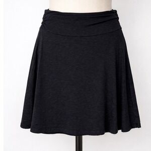 Toad & Co Size Large Chaka Skirt Black Organic Cotton Tencel A-Line Knee Length